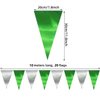 20M/65FT Green Silver Triangle Pennant Banner Flag Metallic Fabric Bunting Garland for Christmas Graduation Wedding Engagement Anniversary Bachelorette Birthday Bridal Shower Hen Party Supplies