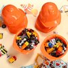 Sumind 48 Packs Party Construction Hats Kids Worker Soft Plastic Hat Age for 3 4 5 6 7 8 Kids Dress up Birthday Supplies(Orange)