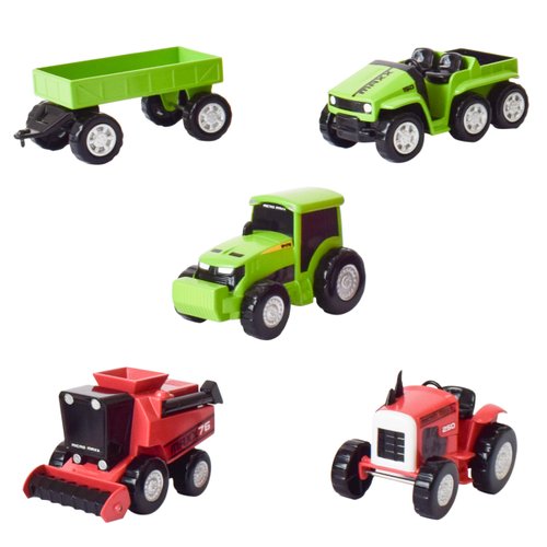 Maxx Action Farm Construction 5pk Toy Truck Set, Includes Wagon, 6x6, Modern Tractor, Combine and...