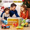 Uregoio 2 Pack Remote Control Cars for Toddlers 1-3, Dinosaur Car for Kids Age 2-4, Babies Toys for 18+Months, RC Car with LED Lights & Music, Boys and Girls Christmas Birthday Gifts 2 3 4 5 Years Old