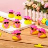 36 Set Cowboy Rubber Duck Mini Yellow Duckies Bath Party Toy Tiny Ducks Bathtub Toy with Cowboy Hat Paisley Bandanas Sunglasses for Summer Baby Shower Birthday Swimming Party (Bright Style)