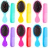 12 Pack Wet Small Hair Brush Hair Combs Set, 6 Detangler Mini Hair Brush Detangling Travel Hair Brush 6 Plastic Fine Wide Hair Combs for Women Men Kids Toddler Girls Baby Curly Hair(Stylish Colors)