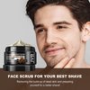 JVR Face Scrub for Men, Facial Scrub for Deep Exfoliating, Cleansing, Removing Blackheads, Ingrown Hair, Pre-shave Soften, Organic Formulated with Coffee Extract, AHA and BHA Face Exfoliator (4.23 oz)