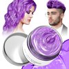 Temporary Purple Hair Color Wax, Washable Natural Hair Dye for Women, Men and Kids