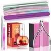 TsMADDTs Nail Buffers and Files, Manicure Tools Kit Nail File Kit with 3PCS Nail Files, 2PCS Nail Buffer Blocks, 2PCS Polishing Nail Buffers,Cuticle Nippers, Cuticle Pusher and Cuticle Oil