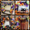 KAINSY Halloween Balloon Garland Arch Kit, 124PCS Black Purple Orange Green Balloons Confetti Giant Bat Foil Balloon with 3D Bat Stickers for Ghost Halloween Party Decorations Supplies Kids Classroom
