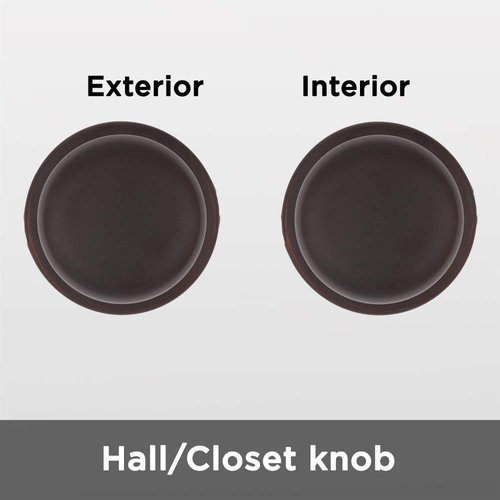 Kwikset Juno Interior Passage Door Knob, Handle For Closet and Hallway Doors, Non-Locking Doorknob in Venetian Bronze, with Microban Protection