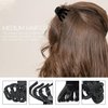 DIMUGE 4CM Medium Small Hair Claw Clips 9 pcs Octopus Hair Clips Strong Grip Medium Hair Clips with Teeth Non-slip Good for Women Girls Thin Thick Hair.(Black+Brown+Clear)