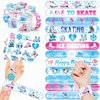 48 Ice Skating 24PCS Ice Skating Temporary Tattoos Sticker 24PCS Slap Bracelets Perfect for Themed Birthday Party Favors Baby Showers or Classroom Rewards Ideal Decor and Gifts for Girls and Boys