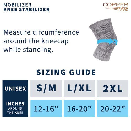 Copper Fit Mobilizer Knee Sleeve – ProSeries with Removable Side Stabilizers Knee Support for Advanced Recovery – Mobility, Knee Pain, Swelling, Inflammation, Circulation, Arthritis, Tendonitis (L/XL)