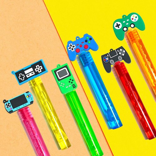 uoyoi Video Game Party Favors,24Pcs Video Game Bubble Wands for Kids,Cute Game Controller Bubble Wand for Gamer Birthday,Game On Party Supplies Classroom Prizes Pinata Goodie Bag Stuffers Gifts