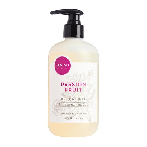 DANI Naturals Moisturizing Hand Soap in Passion Fruit, 12 Ounce Bottle with Pump