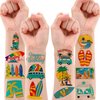 8 Sheets (96PCS) Surf Temporary Tattoos Surfing Beach Theme Birthday Party Decorations Favors Supplies Stickers for Kids Girls Boys Gifts Classroom School Prizes Rewards