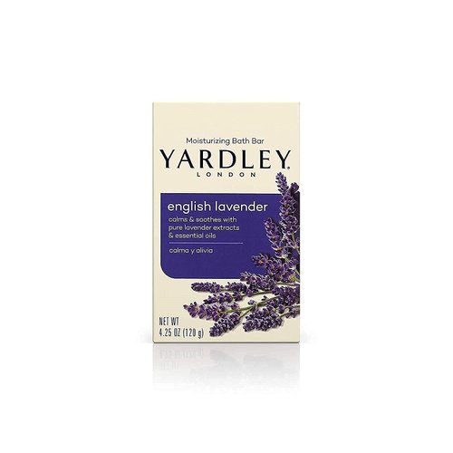 Yardley London English Lavender with Essential Oils Soap Bar, 4.25 oz Bar, Pack of 3, 12.75 Oz