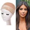 Wig Grip Cap Wig Grip band with Cap for Women 2-in-1 Wig Grip Band Plus Wig Cap for Lace Wigs and Frontal No-slip Comfort Velvet Adjustable Wig Grip Cap (Dark Brown)