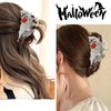 Halloween Hair Clips for Women Girls Bat Hair Claw Clips Silver Metal Hair Clips Non-Slip Claw Clips Halloween Hair Accessories Party Theme Hair Clips for Styling 1PCS
