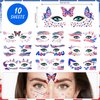 HOWAF 10 Sheets 4th of July Face Tattoo for USA Independence Day Parade Decoration, Fourth of July Decorations Eye Tattoos Red White and Blue American Flag Fake Tattoos Stickers for Adults Kids