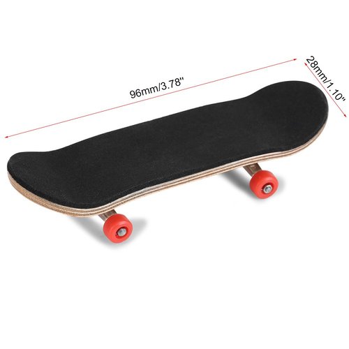 1Pc Maple Wooden Alloy Fingerboard Finger Skateboards Mini Fingerboard with Soft Pad Bearing Wheels and Box Reduce Pressure Kids Gifts(Red)