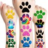 107 Pcs Cat Dog Paw Print Temporary Tattoos Sticker Tie Dye Animal Themed Birthday Party Supplies Decorations Decor Favors Gifts Ideas Girls Boys Cute Let’s Pupply Pet Fake Tattoo School Reward