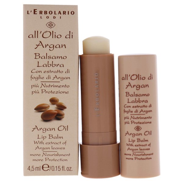 L'Erbolario Argan Oil Lip Balm - For Lips That Are Always Soft And Protected - Nourishing And Compacting Properties - Contains Extract Of Argan Leaves - Natural Origin Ingredients - 0.15 Oz