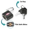 DUALCROWN 4 Pack Neon Square Suitcase Lock TSA Approved Lock+Key Padlock, Luggage Lock TSA Approved or TSA Approved Travel Lock for Luggage, Suitcase, Carry On, Backpack, Laptop Bag.