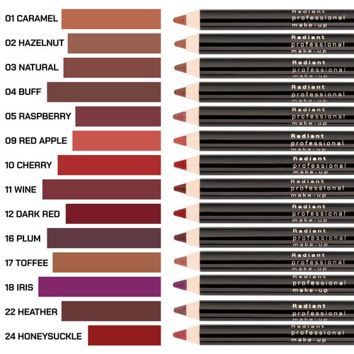 Radiant Professional Waterproof Lip Liner Pencil - Long Lasting Lip Liner Pencil for Defined Lips - Soft & Creamy Lipliner Pencil with Vitamin E - Longwearing Lip liner Pencil 1.20g, (16 PLUM)