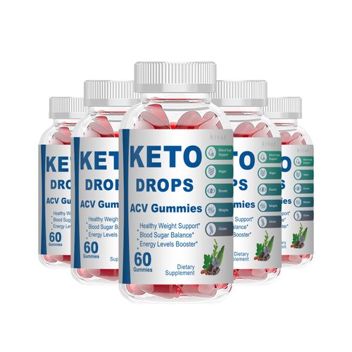 kivus Keto Drops Gummies - KetoDrops Apple Cider Vinegar Formula Gummies (5 Pack, 300 Gummies)