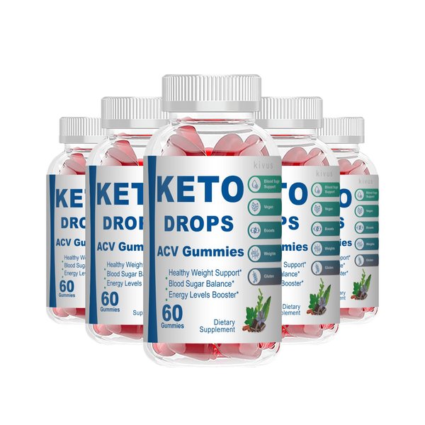 kivus Keto Drops Gummies - KetoDrops Apple Cider Vinegar Formula Gummies (5 Pack, 300 Gummies)