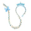 YISSION Princess Dess up Wigs Headband for Girls Long Braided Wig Headband with Blue Crown Costume Accessories Cosplay Birthday Party Hair Decorations