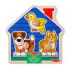 Melissa & Doug Pets Jumbo Peg Wooden Puzzle; Animal Puzzles, Peg Puzzles for Toddlers Ages 1+
