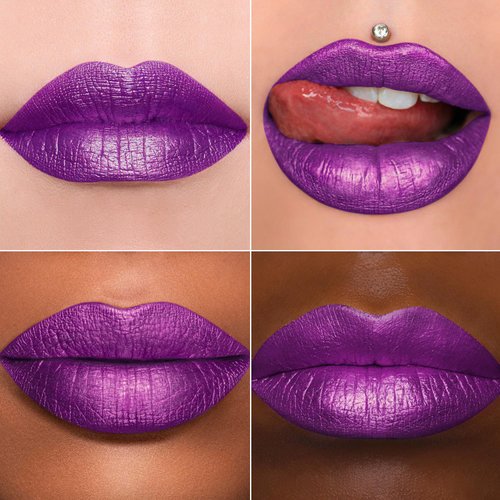 MAKI YIKA Purple Lipstick for Women Metallic Lipsticks Glitter Long Lasting Lipstick No Smudge No Transfer Liquid Lip Gloss (BR18 Amethyst)