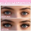 BTLLSSH 8Pair 3D5D 0.55INCH Fluffy Natural Look Faux Mink Lashes Thick False Eyelashes Volume Cat Eye Lashes Extension with Dark Pink Box