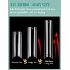 504 PCS No C Curve Clear Nail Tips for Acrylic Nails Professional, 3XL Extra Long, 12 Sizes Half Cover Straight Tapered Square French Fake Nail Tips for Nail Salons Home DIY