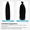 Yaki Tape in Hair Extensions Real Human Hair Black Women Light Yaki Human Hair Tape in Extensions Double Sided Skin Weft Yaki Straight Tape on Remy Hair Weft 10A Brazilian Hair 50G 20PCS 14 Inch