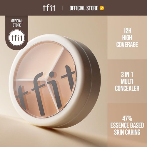 TFIT Cover Up Pro Concealer Palette - 3-in-1 Full Coverage Color Correcting Cream (Hydrating, 04 Dark, 0.52 Oz) for Dark Circles, Spots, Puffiness - High Coverage Eye Corrector for All Skin Tones