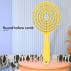 Hair Detangling Brush - Hair Straightening Comb Wet & Dry Hair Brush Round Head Straightenning Detangler Brush Comb Hair Styling Comb Scalp Cleansing Brush for Curly Hair (Yellow)