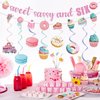 Sweet Sassy and Six Birthday Decorations - Sweet Sassy and Six Banner Hanging Swirl 6th Birthday Decorations for Girls Ice Cream Donut Cake Sweet 6th Birthday Party Supplies for Girls