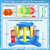 GiziGizi Pool Toys for Kids Adult, 2in1 Inflatable Pool Floats Basketball Hoop & Ring Game, Swimming Pool Games for Adults and Family, Outdoor Party Poolside Water Toy for Boys Girls Kids Ages 4-8-12