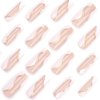 IMRAIN Press on Nails Long Square Fake Nails 3D Golden French Tips False Nails Glossy Glue on Nails White Nude Artificial Acrylic Nails Full Cover Reusable Stick on Nails for Women 24Pcs