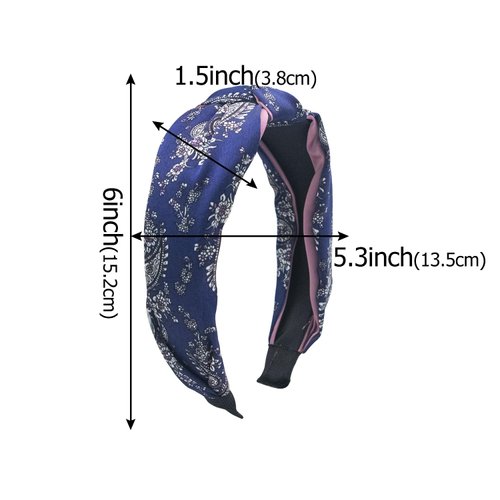 WJYX BOWS 3PCS Bandana Headbands for Women Top Knot Headband Paisley Boho Headbands Vintage Cross Knotted Headbands Twisted Knot Headbands for ladies and girls
