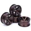 Metal Wheel Hub, 4PCS Aluminium Alloy Wheel Hub Compatible with Universal 1/10 Flat Running Drift RC Car(Coffee) Car Model Accessory