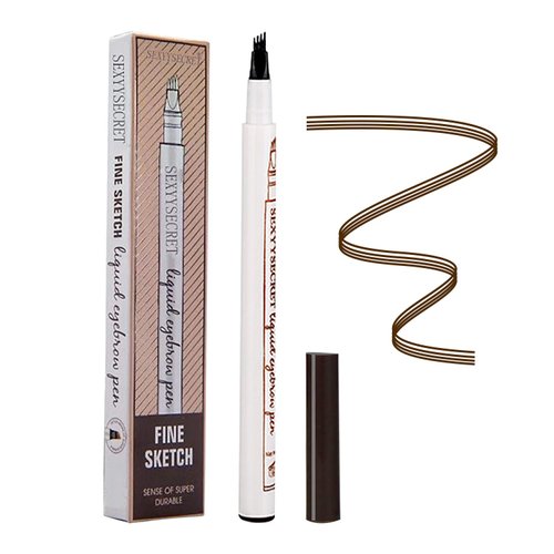 Eyebrow Tattoo Pen, Microblading Eyebrow Pencil, with a Micro-Fork Tip Applicator, Create Natural Looking Eyebrows, Easy to Use and Stays All Day (Chestnut)