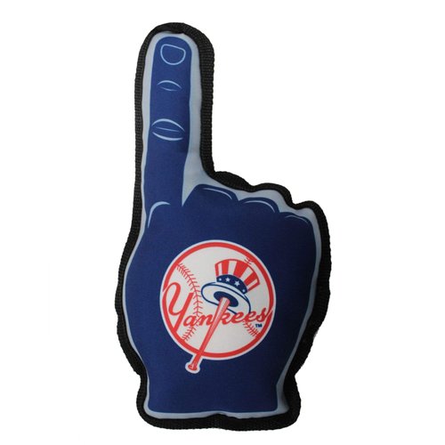 Pets First MLB New York Yankees #1 Fan Toy. Best Sports Dog Toy with Double Stitched Trim and Tough Nylon Material Filled with Chewable Polyfil and Inner Squeaker