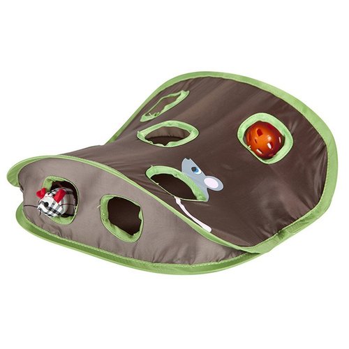 Creation Core Interactive Cat Toy Hide & Seek Game Pop-up Collapsible Puzzle Exercise Toy 9 Holes Mouse Hunt with Bell