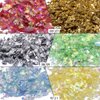 YesLady Nail Art Glitter Mylar Slices Irregular Sequins Glass Pieces Foil flakes Decoration 12 Colors