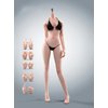 1/6 Scale Female Body,12inch Super Flexible Seamless Female Figure Body Makeup Version with Undetachable Feet Tall and Slender Miniature Action Figure (Pale Skin)