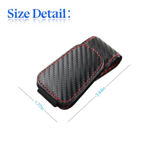 Sunglasses Holder for Car Sun Visor, 2 PCS Magnetic Leather Eyeglass Hanger, Sun Glasses Mount Clip on Visors, Ticket Card Cash Organizer, Auto Interior Accessories (Carbon Fiber)