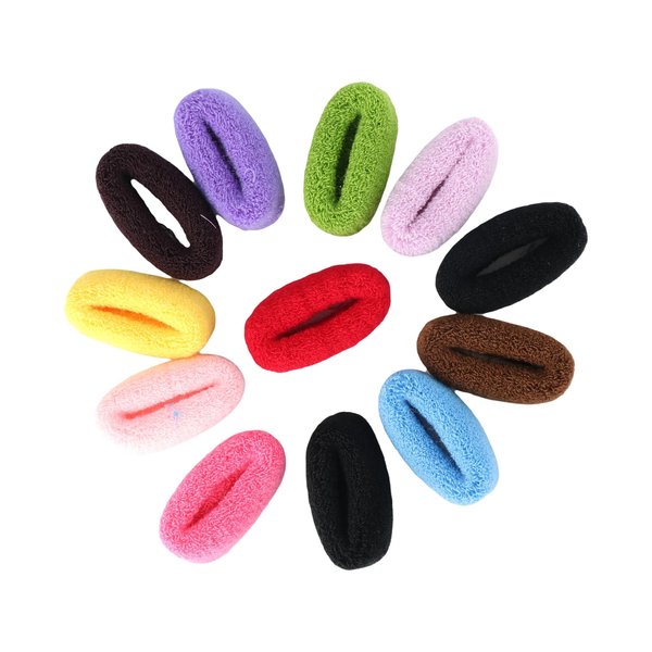 Leadigol Cloth Cotton Elastic Stretchy Fuzzy Wide Thick Hair Ties,Ring Rope Girls Rubber Band Hairband Thick Wide Ponytail Holder