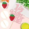 1 PCS Strawberry 1/2 Half Way to One Cake Topper Glitter Berry Sweet Half Way to Go Cake Pick Happy 6 Months Birthday Cake Decoration for Strawberry Theme Baby Shower Birthday Party Supplies Pink
