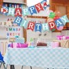 Happy Birthday Banner, Airplane Birthday Party Decorations, Blue Red Happy Birthday Banner, Happy Birthday Sign for Boys Girls Baby Airplane Party Favors Birthday Supplies